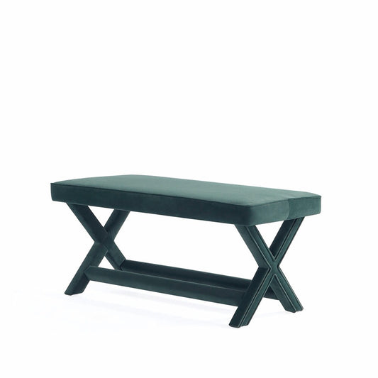 Manhattan Comfort - Abigail 42W Velvet Bench with Solid Wood Legs in Green - OT005-GR veiw 2
