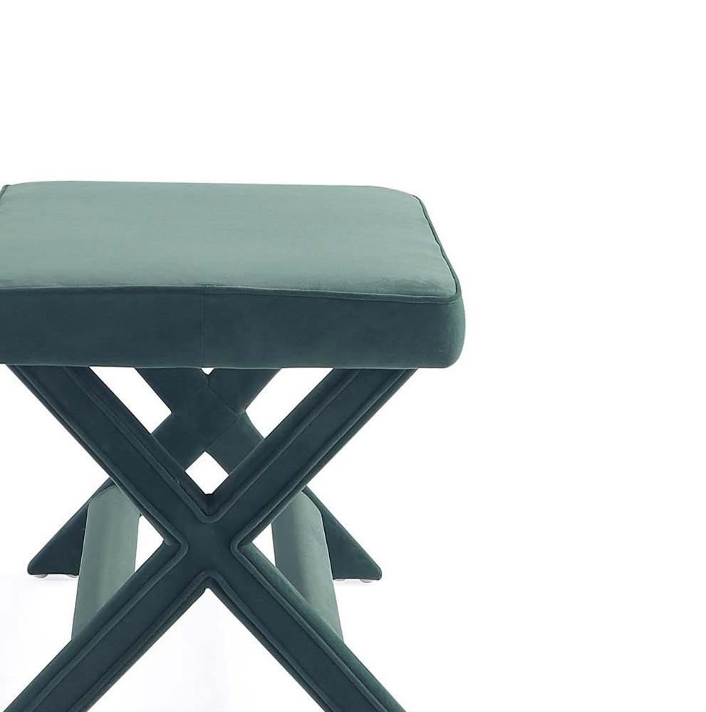 Manhattan Comfort - Abigail 42W Velvet Bench with Solid Wood Legs in Green - OT005-GR veiw 9