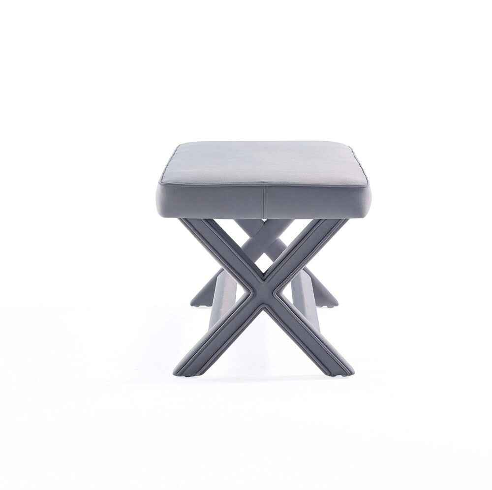 Manhattan Comfort - Abigail 42W Velvet Bench with Solid Wood Legs in Grey - OT005-GY veiw 5