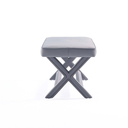 Manhattan Comfort - Abigail 42W Velvet Bench with Solid Wood Legs in Grey - OT005-GY veiw 5