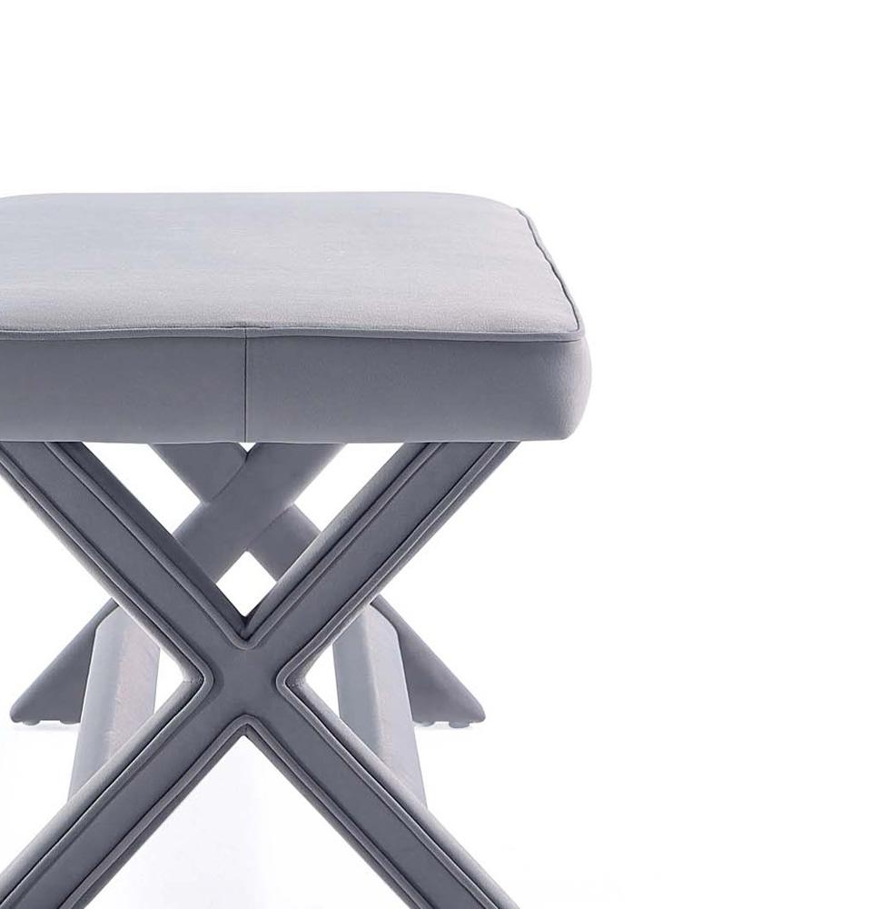 Manhattan Comfort - Abigail 42W Velvet Bench with Solid Wood Legs in Grey - OT005-GY veiw 9