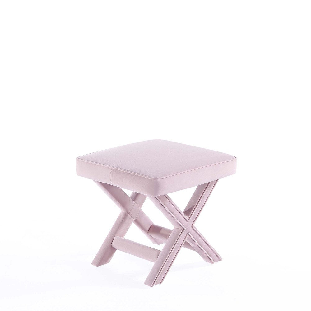 Manhattan Comfort - Abigail 20W Velvet Bench with Solid Wood Legs in Pink - OT004-PK veiw 4
