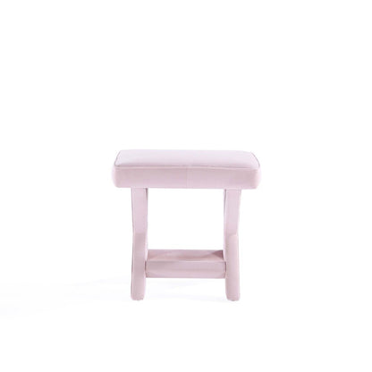 Manhattan Comfort - Abigail 20W Velvet Bench with Solid Wood Legs in Pink - OT004-PK veiw 5