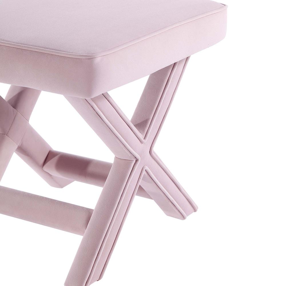 Manhattan Comfort - Abigail 20W Velvet Bench with Solid Wood Legs in Pink - OT004-PK veiw 7