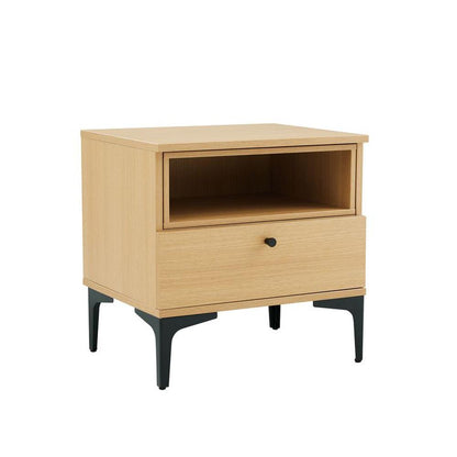 Manhattan Comfort - Amara Nightstand with 2 Full Extension Drawers in Natural Oak - Set of 2 - 2-NS006-NA veiw 2
