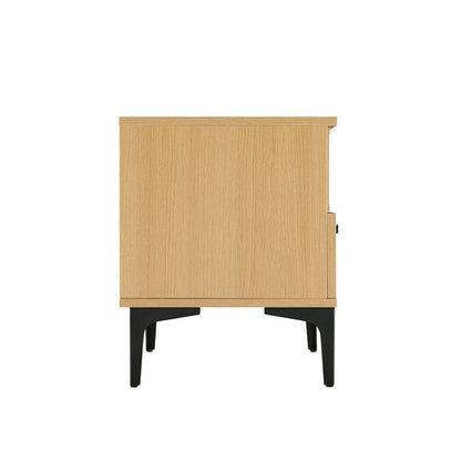 Manhattan Comfort - Amara Nightstand with 2 Full Extension Drawers in Natural Oak - Set of 2 - 2-NS006-NA veiw 3
