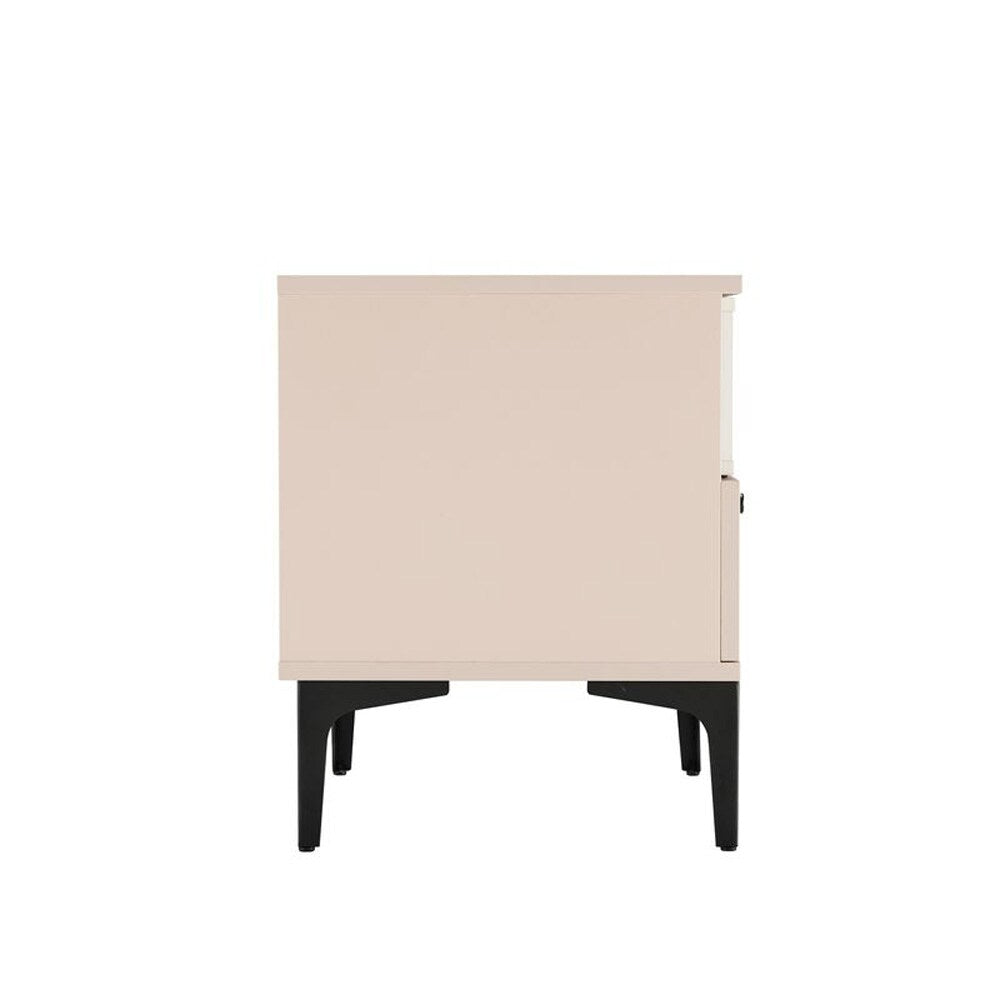 Manhattan Comfort - Amara Nightstand with 2 Full Extension Drawers in Pale Rose and White - Set of 2 - 2-NS006-PK veiw 3