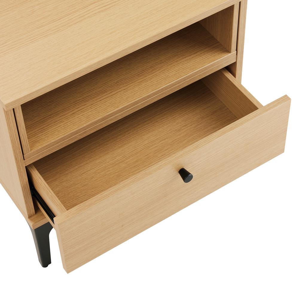 Manhattan Comfort - Amara Nightstand with 1 Full Extension Drawers in Natural Oak - NS006-NA veiw 5