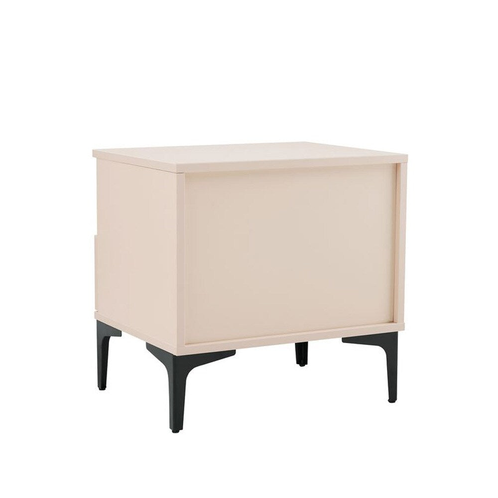 Manhattan Comfort - Amara Nightstand with 1 Full Extension Drawers in Pale Rose and White - NS006-PK veiw 4