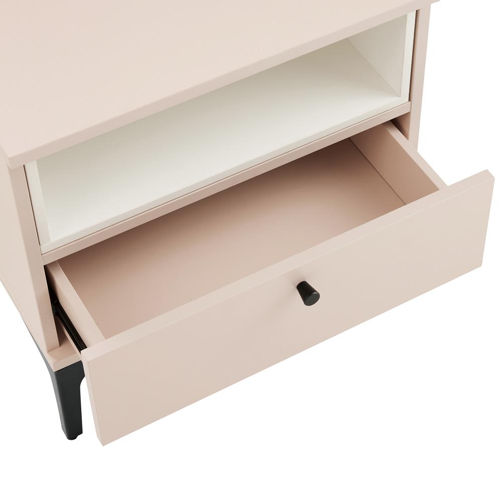 Manhattan Comfort - Amara Nightstand with 1 Full Extension Drawers in Pale Rose and White - NS006-PK veiw 5