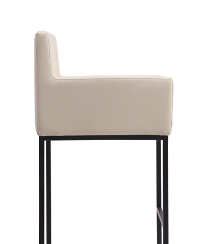 Manhattan Comfort - Ambassador Faux Leather Counter Stool with Metal Legs in Cream and Black - CS010-CR veiw 5