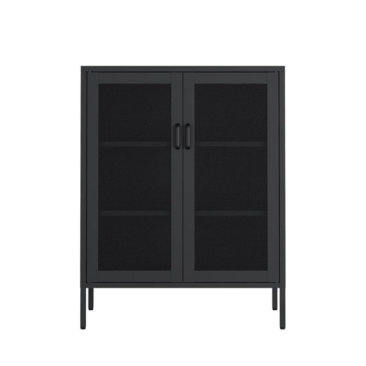 Manhattan Comfort - Amelia 31.5 Accent Cabinet with 3 Adjustable Shelves in Black - AF008-BK veiw 1