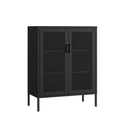 Manhattan Comfort - Amelia 31.5 Accent Cabinet with 3 Adjustable Shelves in Black - AF008-BK veiw 2