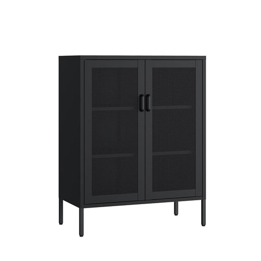 Manhattan Comfort - Amelia 31.5 Accent Cabinet with 3 Adjustable Shelves in Black - AF008-BK veiw 2