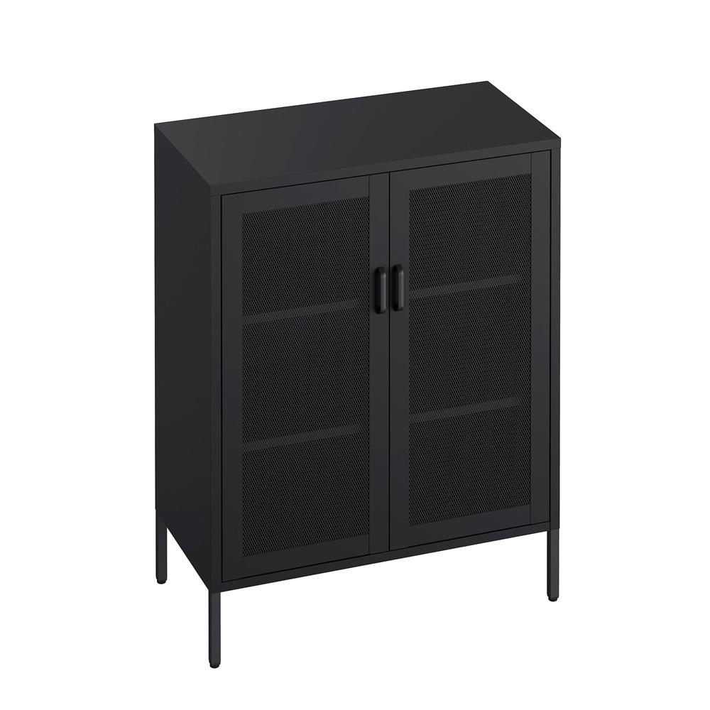 Manhattan Comfort - Amelia 31.5 Accent Cabinet with 3 Adjustable Shelves in Black - AF008-BK veiw 3