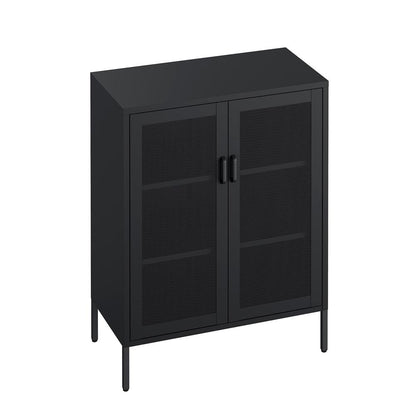 Manhattan Comfort - Amelia 31.5 Accent Cabinet with 3 Adjustable Shelves in Black - AF008-BK veiw 3