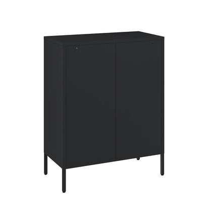 Manhattan Comfort - Amelia 31.5 Accent Cabinet with 3 Adjustable Shelves in Black - AF008-BK veiw 4