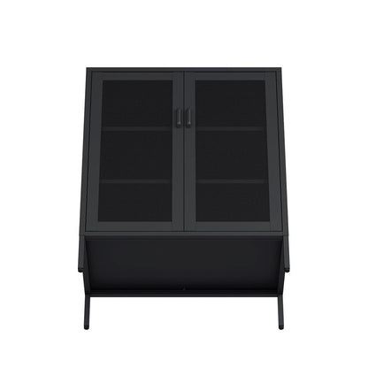Manhattan Comfort - Amelia 31.5 Accent Cabinet with 3 Adjustable Shelves in Black - AF008-BK veiw 6