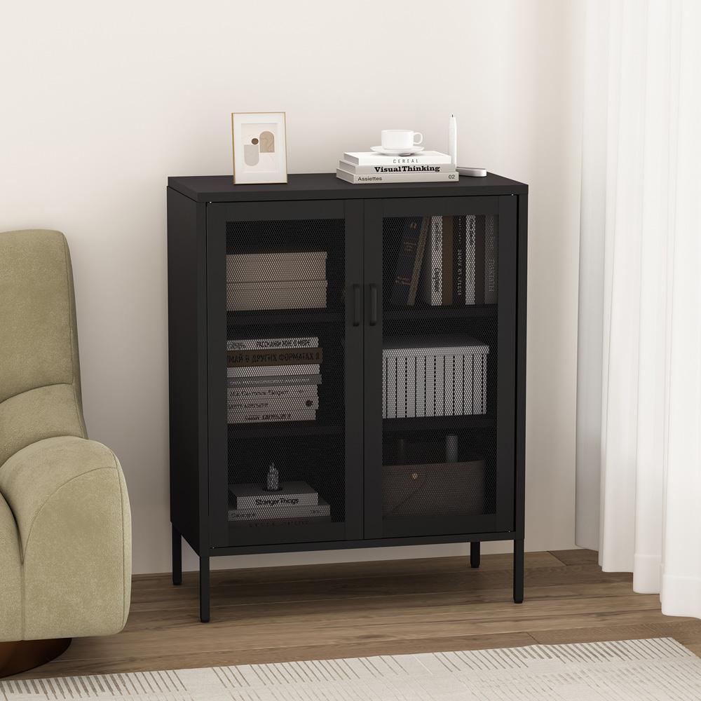 Manhattan Comfort - Amelia 31.5 Accent Cabinet with 3 Adjustable Shelves in Black - AF008-BK veiw 10