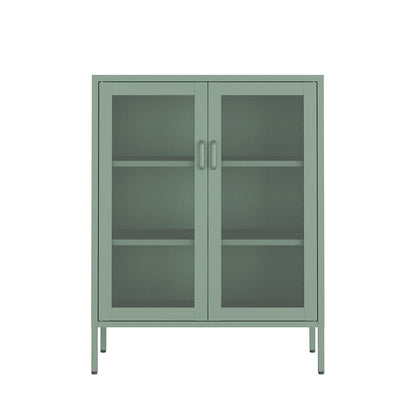Manhattan Comfort - Amelia 31.5 Accent Cabinet with 3 Adjustable Shelves in Green - AF008-GR veiw 1
