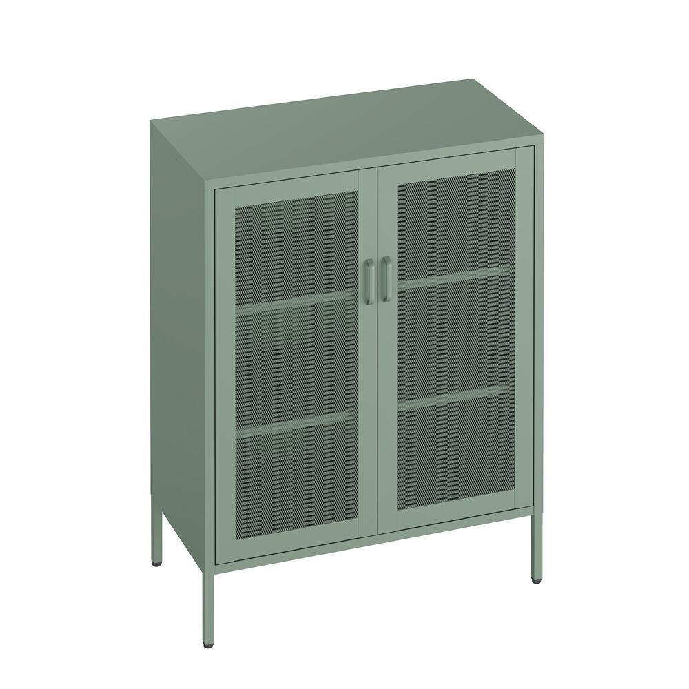 Manhattan Comfort - Amelia 31.5 Accent Cabinet with 3 Adjustable Shelves in Green - AF008-GR veiw 3