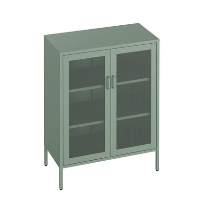 Manhattan Comfort - Amelia 31.5 Accent Cabinet with 3 Adjustable Shelves in Green - AF008-GR veiw 3