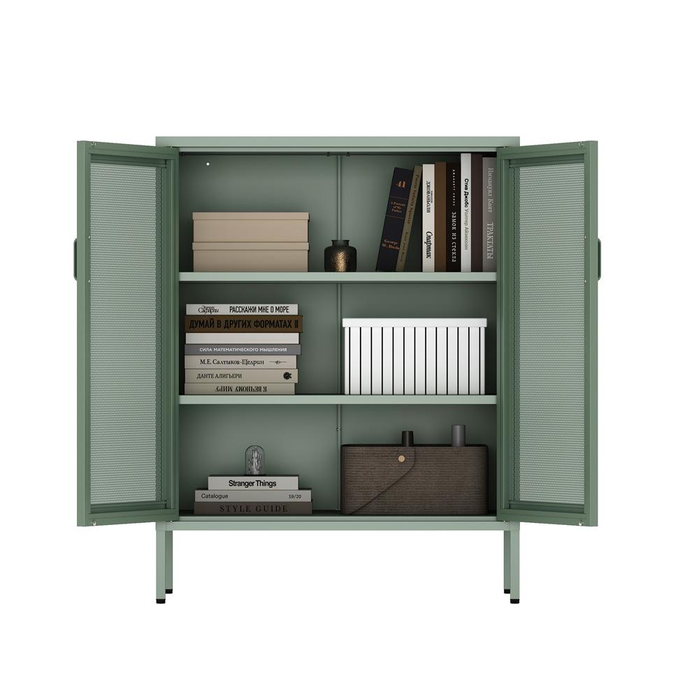Manhattan Comfort - Amelia 31.5 Accent Cabinet with 3 Adjustable Shelves in Green - AF008-GR veiw 8