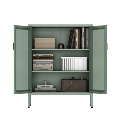 Manhattan Comfort - Amelia 31.5 Accent Cabinet with 3 Adjustable Shelves in Green - AF008-GR veiw 8