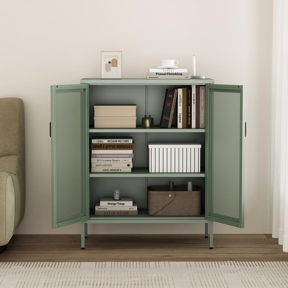 Manhattan Comfort - Amelia 31.5 Accent Cabinet with 3 Adjustable Shelves in Green - AF008-GR veiw 9