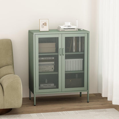 Manhattan Comfort - Amelia 31.5 Accent Cabinet with 3 Adjustable Shelves in Green - AF008-GR veiw 10