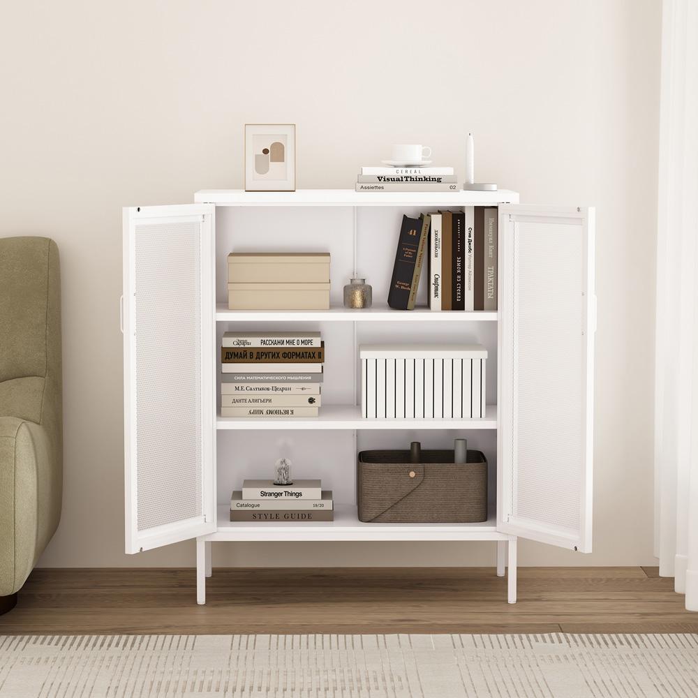 Manhattan Comfort - Amelia 31.5 Accent Cabinet with 3 Adjustable Shelves in White - AF008-WH veiw 9