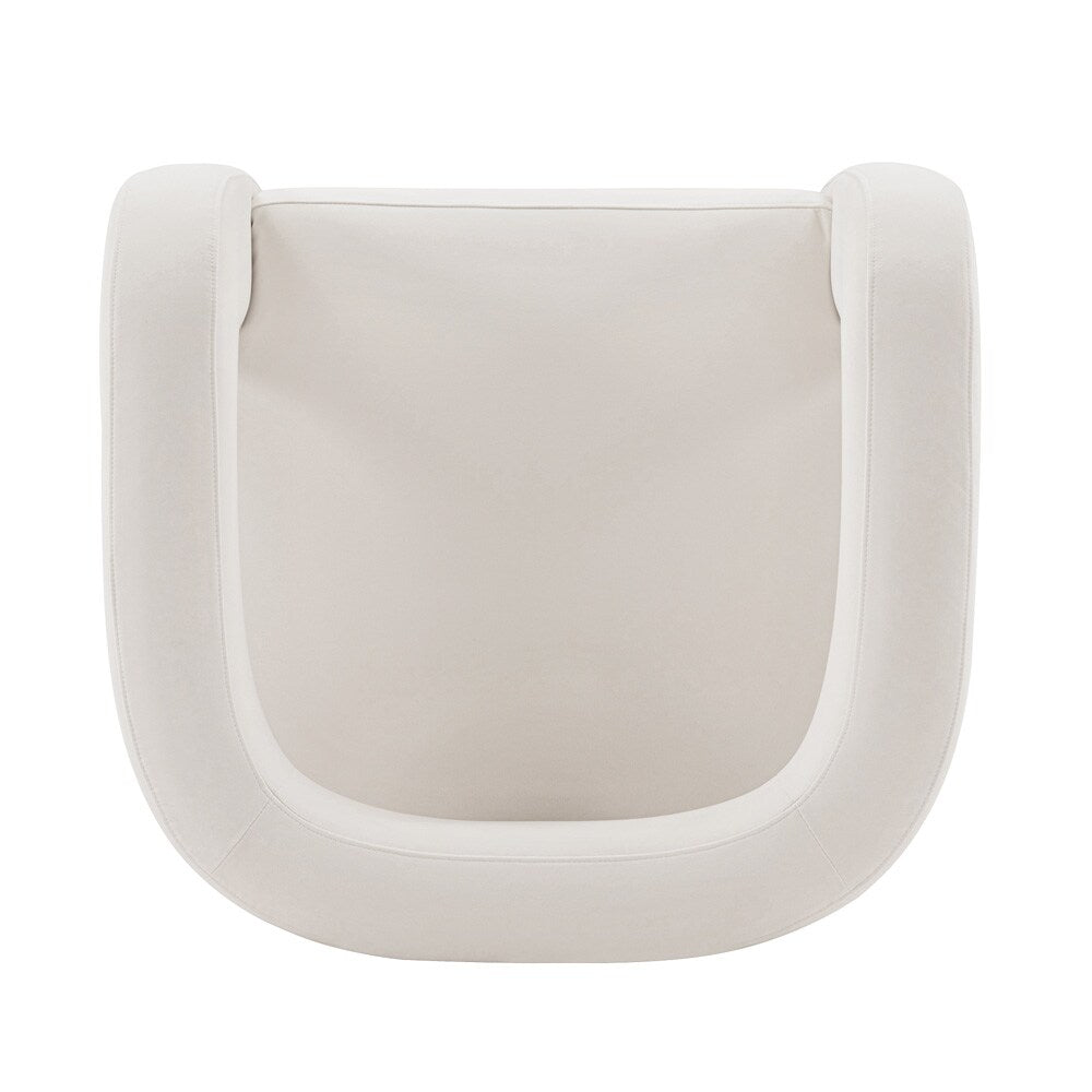 Manhattan Comfort - Amirah Velvet Accent Chair with Metal Legs in White - Set of 2 - 2-AC060-WH veiw 4