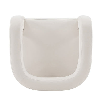 Manhattan Comfort - Amirah Velvet Accent Chair with Metal Legs in White - Set of 2 - 2-AC060-WH veiw 4