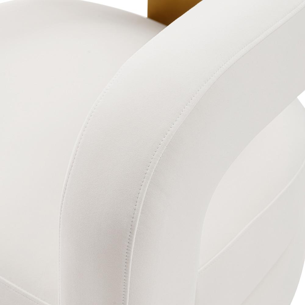 Manhattan Comfort - Amirah Velvet Accent Chair with Metal Legs in White - Set of 2 - 2-AC060-WH veiw 6