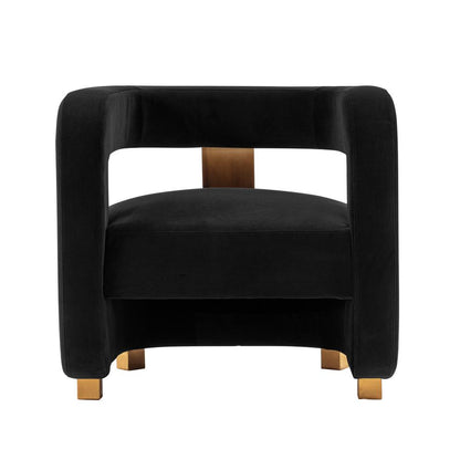 Manhattan Comfort - Amirah Velvet Accent Chair with Metal Legs in Black - AC060-BK veiw 1