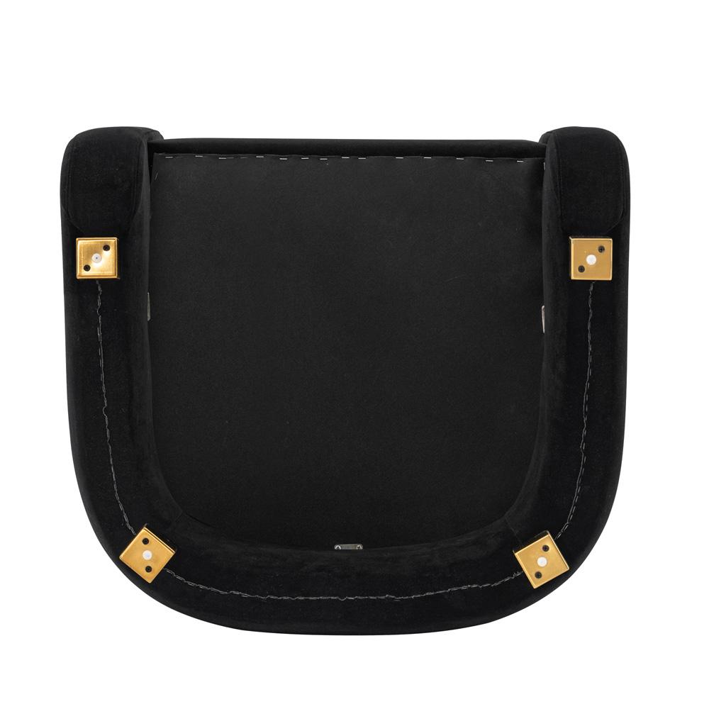 Manhattan Comfort - Amirah Velvet Accent Chair with Metal Legs in Black - AC060-BK veiw 5