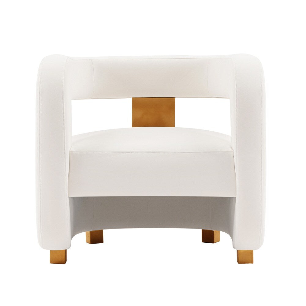 Manhattan Comfort - Amirah Velvet Accent Chair with Metal Legs in White - AC060-WH veiw 1