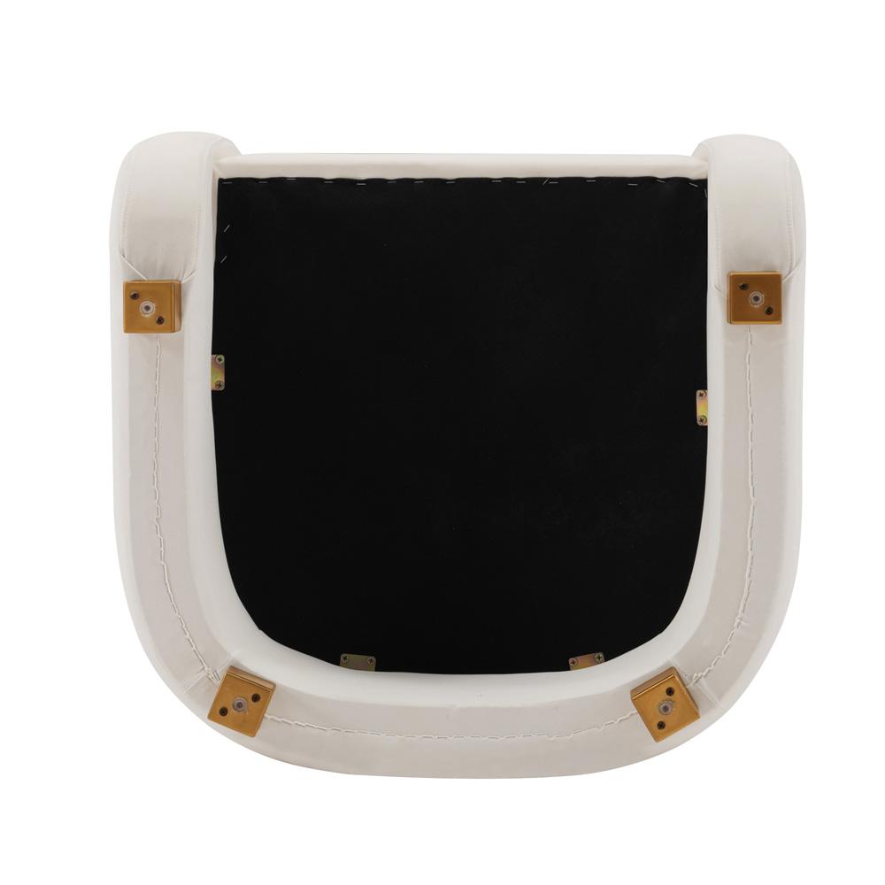 Manhattan Comfort - Amirah Velvet Accent Chair with Metal Legs in White - AC060-WH veiw 5