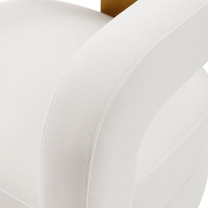 Manhattan Comfort - Amirah Velvet Accent Chair with Metal Legs in White - AC060-WH veiw 6