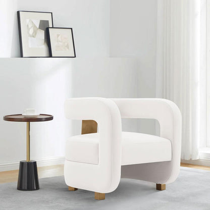 Manhattan Comfort - Amirah Velvet Accent Chair with Metal Legs in White - AC060-WH veiw 7