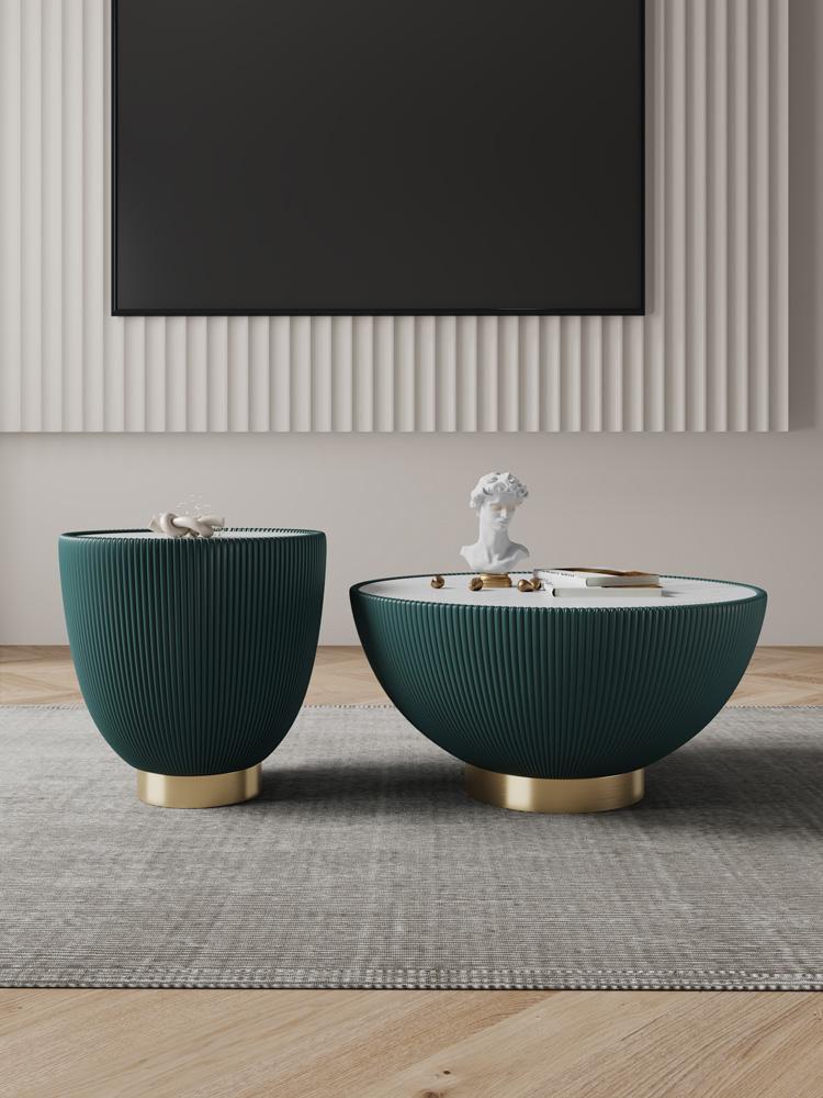 Manhattan Comfort - 2-Piece Anderson Leatherette Coffee Table and End Table 2.0 with Stainless Steel Legs in Green - 2-AT01-GR veiw 10