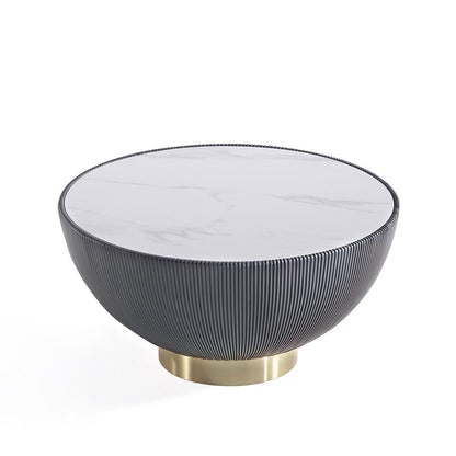 Manhattan Comfort - 2-Piece Anderson Leatherette Coffee Table and End Table 2.0 with Stainless Steel Legs in Grey - 2-AT01-GY veiw 2