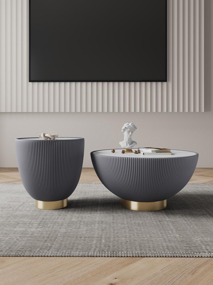 Manhattan Comfort - 2-Piece Anderson Leatherette Coffee Table and End Table 2.0 with Stainless Steel Legs in Grey - 2-AT01-GY veiw 10