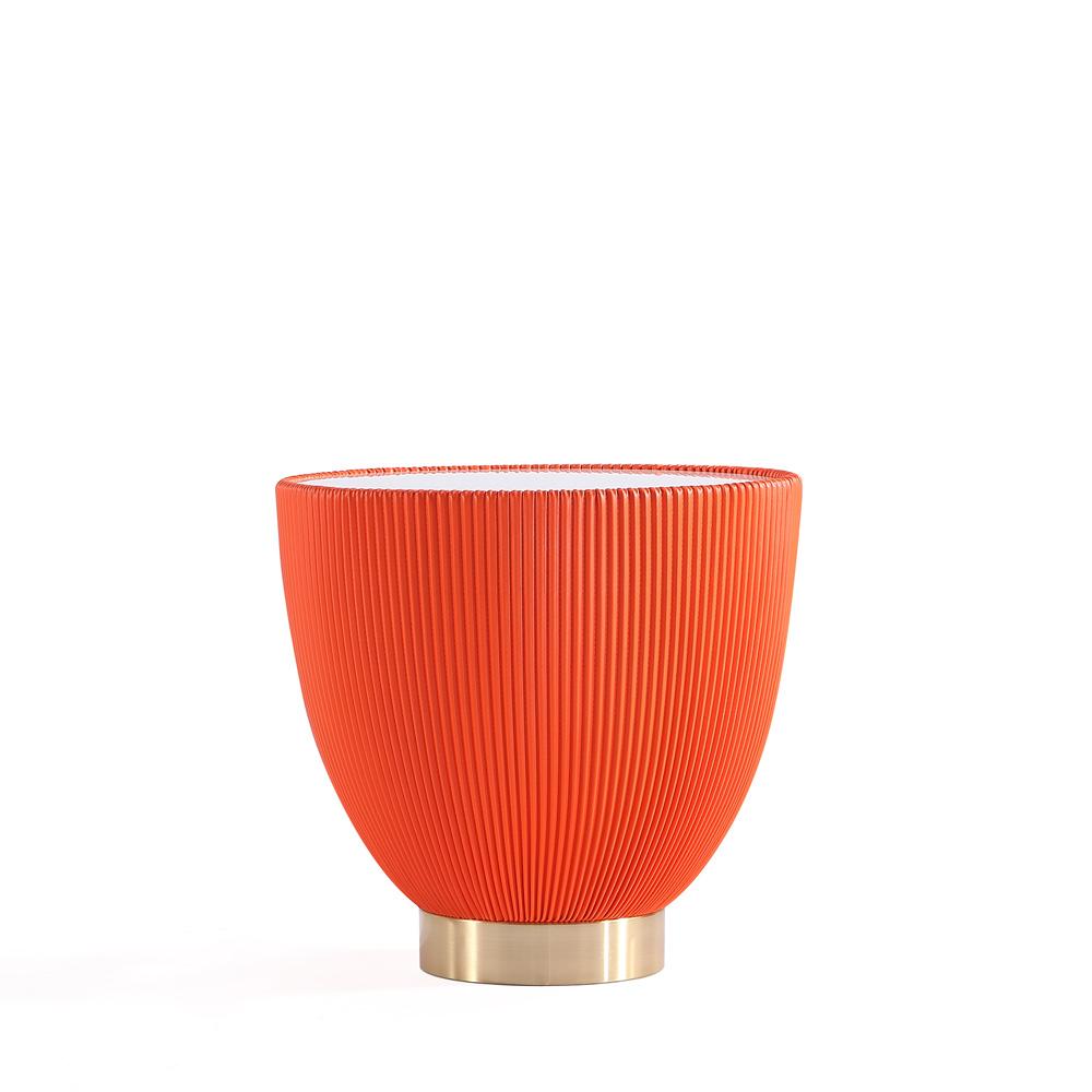 Manhattan Comfort - 2-Piece Anderson Leatherette Coffee Table and End Table 2.0 with Stainless Steel Legs in Orange - 2-AT01-OR veiw 4