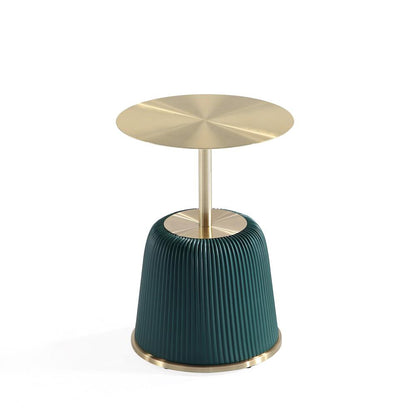 Manhattan Comfort - 2-Piece Anderson Leatherette Coffee Table and End Table 1.0 with Stainless Steel Legs in Green - 2-AT02-GR veiw 2