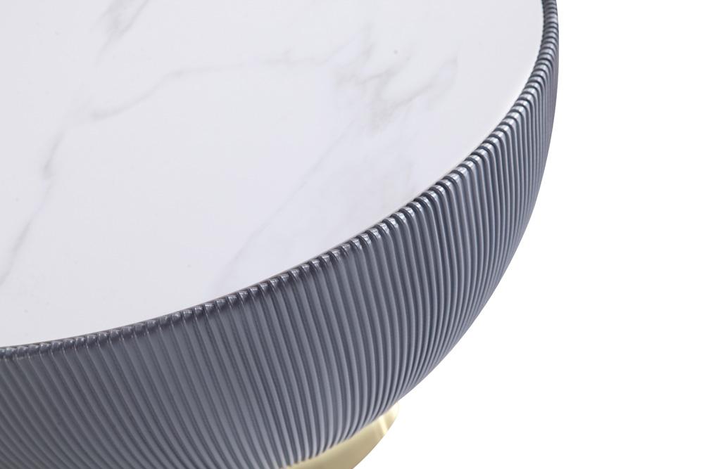 Manhattan Comfort - 2-Piece Anderson Leatherette Coffee Table and End Table 1.0 with Stainless Steel Legs in Grey - 2-AT02-GY veiw 7