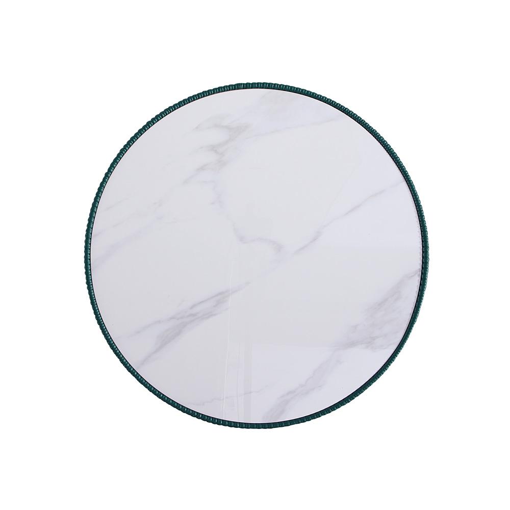 Manhattan Comfort - 3-Piece Anderson Leatherette Coffee Table, End Table 1.0, and End Table 2.0 with Stainless Steel Legs in Green - 3-AT01-GR veiw 9