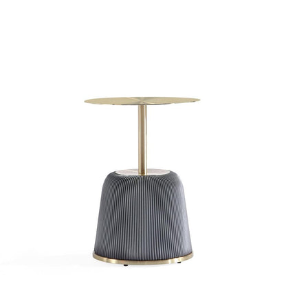 Manhattan Comfort - 3-Piece Anderson Leatherette Coffee Table, End Table 1.0, and End Table 2.0 with Stainless Steel Legs in Grey - 3-AT01-GY veiw 4