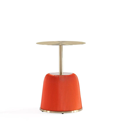 Manhattan Comfort - 3-Piece Anderson Leatherette Coffee Table, End Table 1.0, and End Table 2.0 with Stainless Steel Legs in Orange - 3-AT01-OR veiw 4