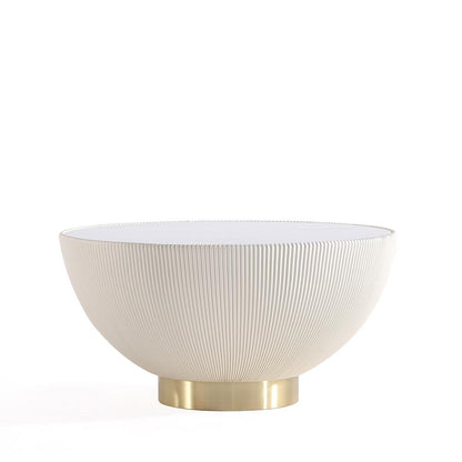 Manhattan Comfort - Anderson Leatherette Coffee Table with Stainless Steel Legs in Cream - CT012-CR veiw 2